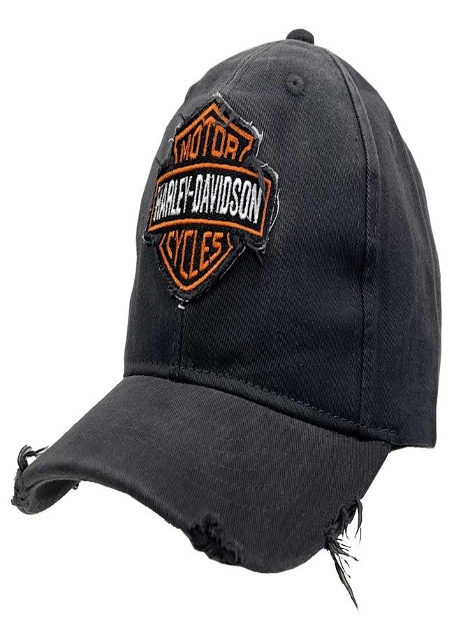 HARLEY DAVIDSON Harley-Davidson Men's Distressed Bar & Shield Adjustable Baseball Cap, Washed Gray - Image 1